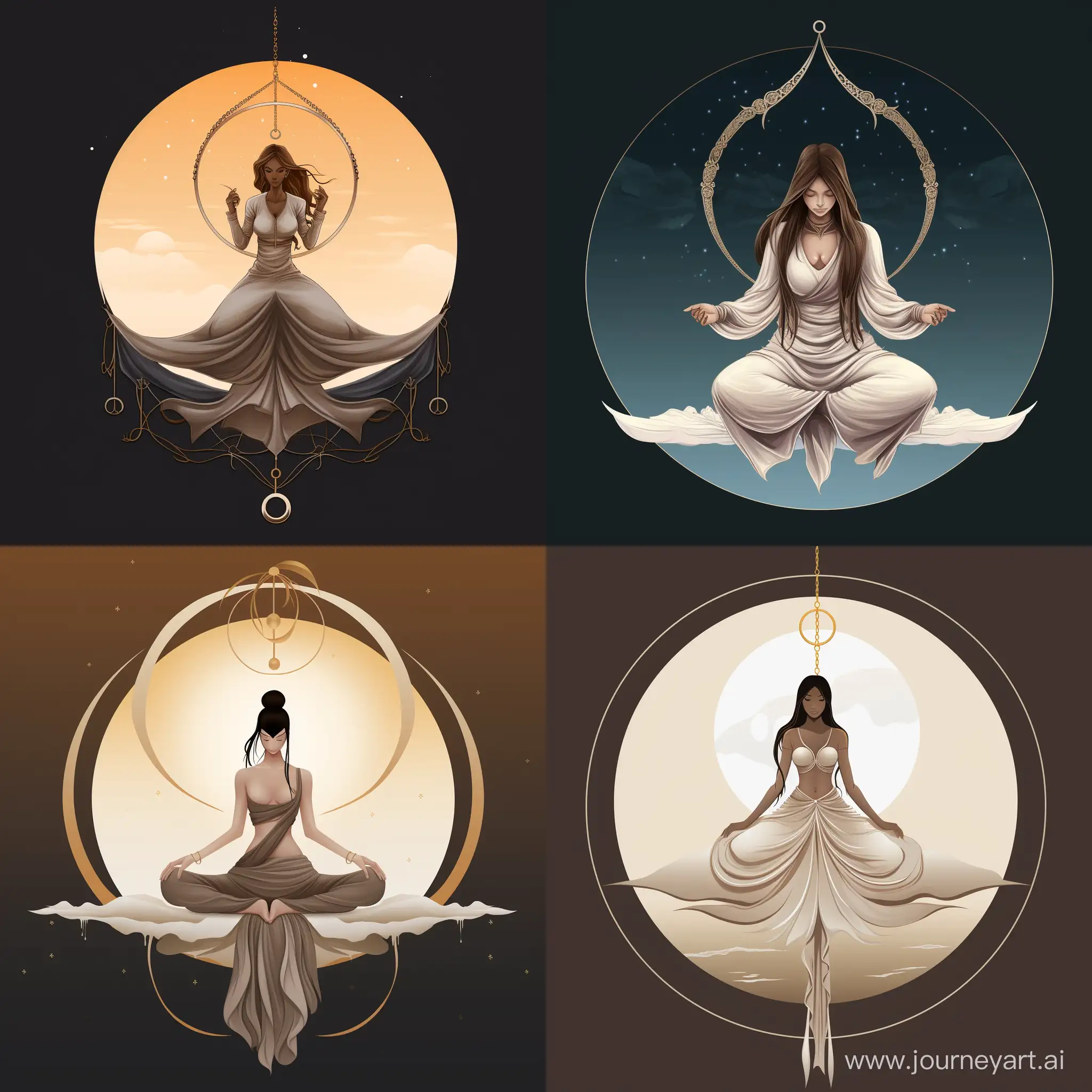 Moonstone-Adorned-Levitating-Priestess-in-Golden-Silk-Garments