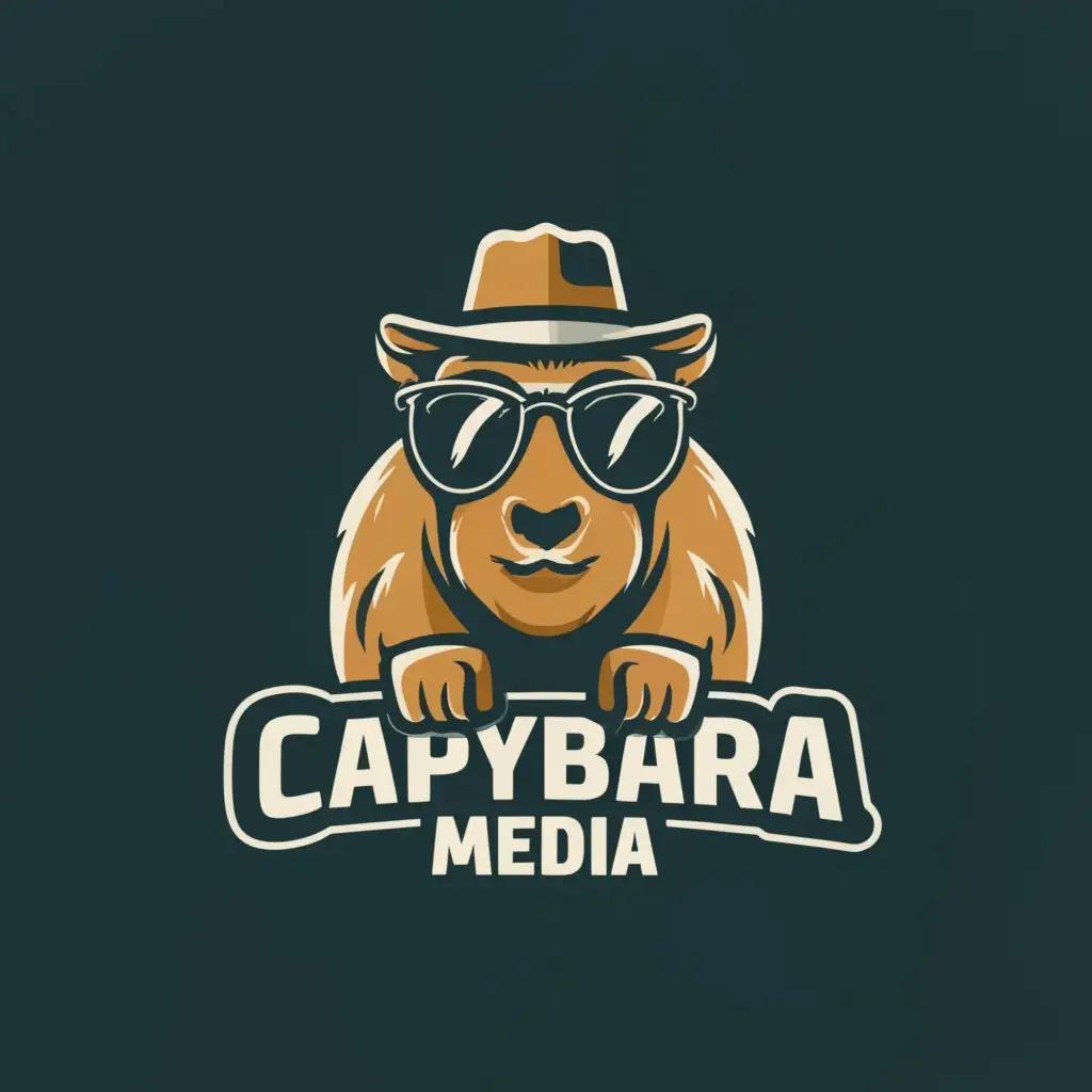 a logo design,with the text "Capybara Media", main symbol:A swag Capybara,Moderate,clear background