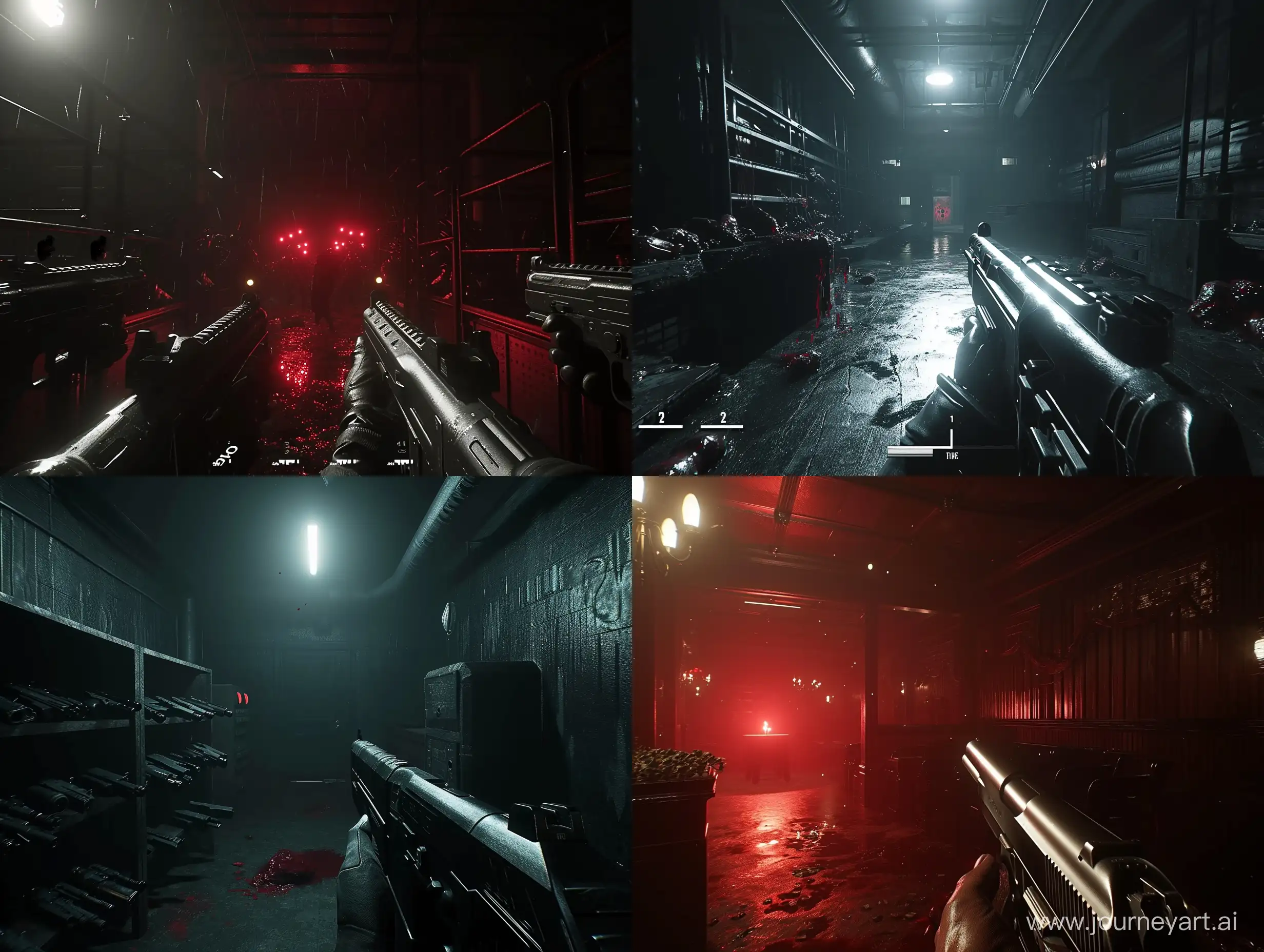 First-person gameplay of the indie horror game "black friday", weapon selector from below