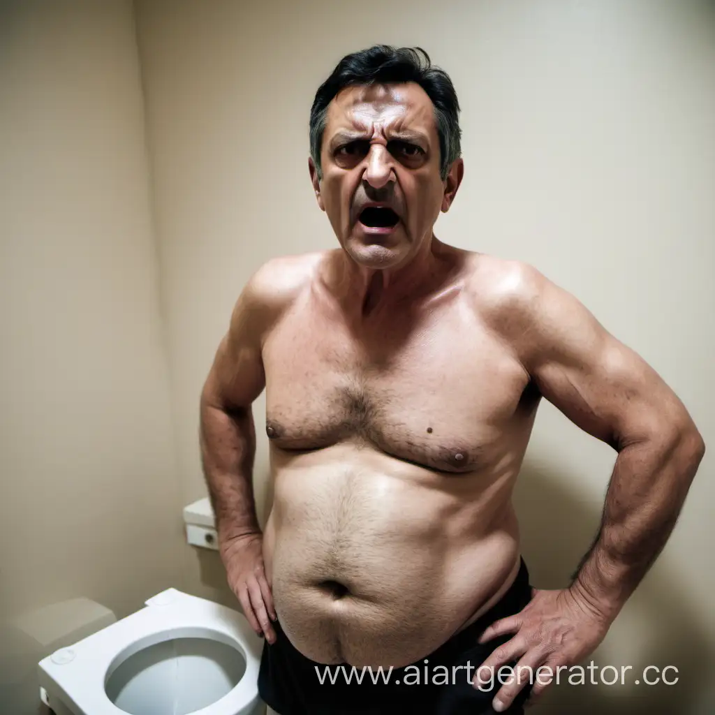 MiddleAged-Man-Expresses-Frustration-Angry-Toilet-Destruction