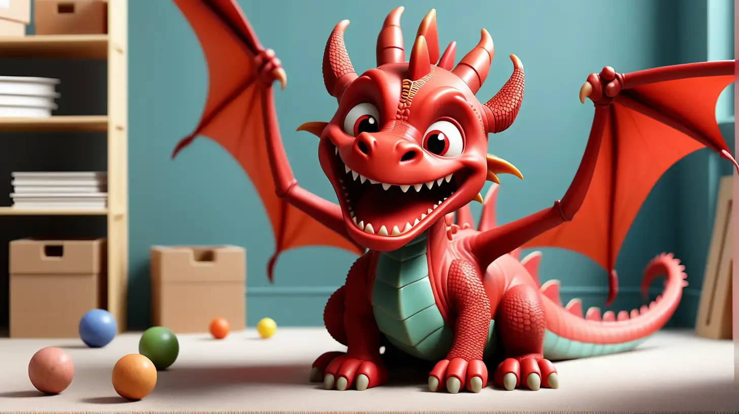 small smiling red dragon having fun
child
occupational therapy clinic