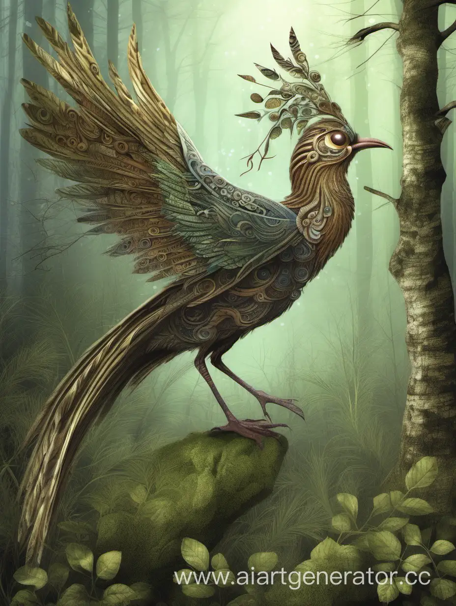 Mythical-Russian-Forest-Bird-in-a-Magical-Setting