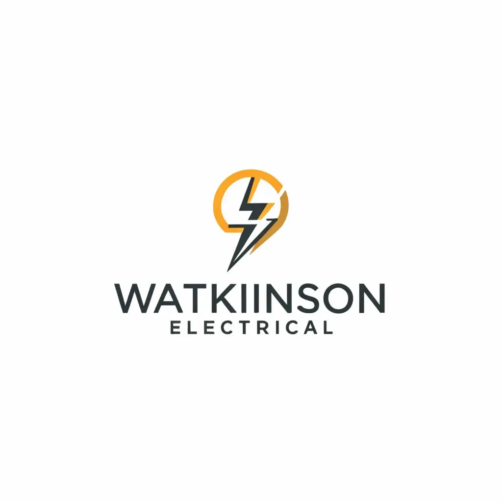 a logo design,with the text "Watkinson Electrical", main symbol:Lightning bolt,Moderate,clear background