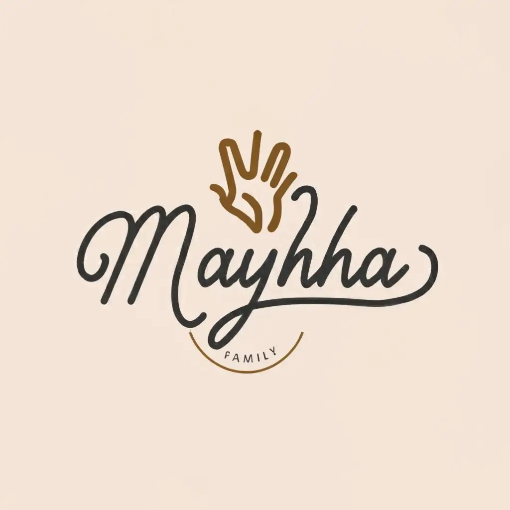 a logo design,with the text "Maykha", main symbol:Hand written,Minimalistic,be used in Home Family industry,clear background