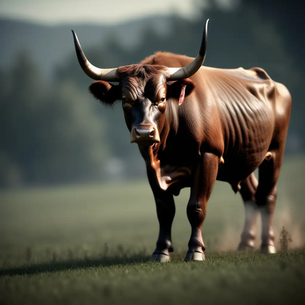 Dynamic Bull Running in UltraRealistic Photograph