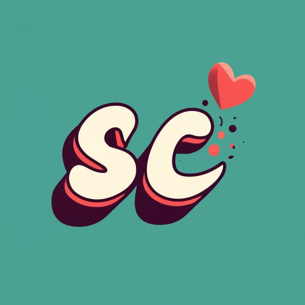 logo, "SC" in cute typography, with the text ""Super Cute"", typography, be used in Entertainment industry
