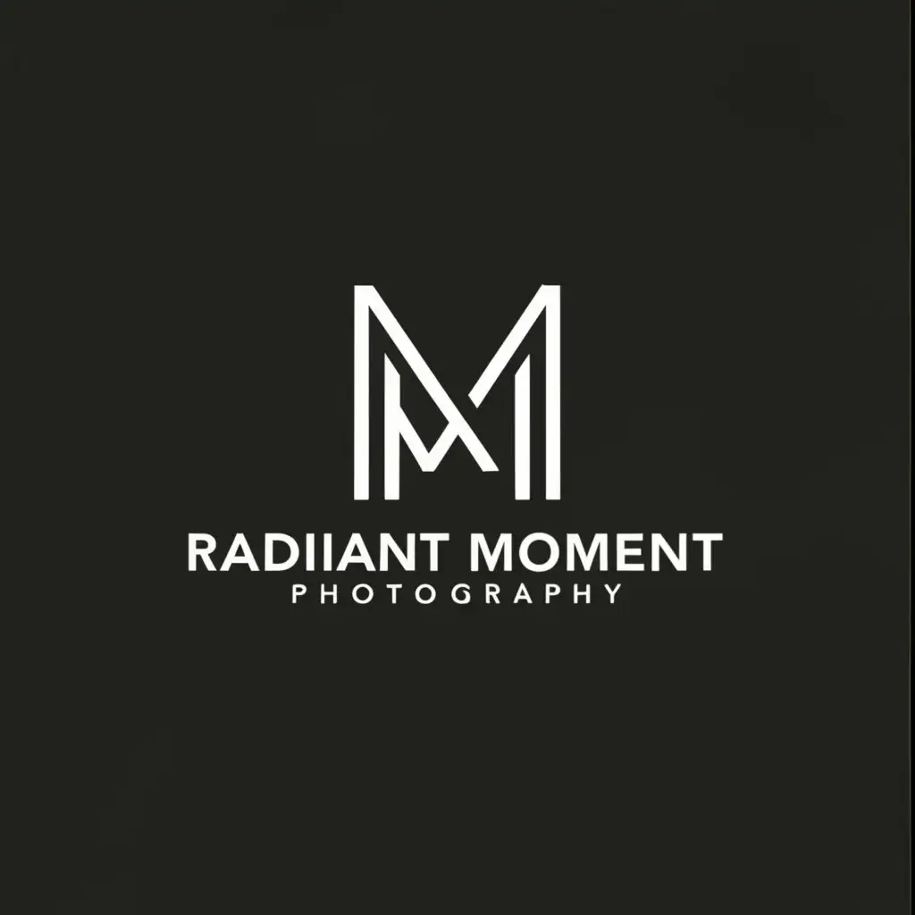 a logo design,with the text "RADIANT MOMENT PHOTOGRAPHY", main symbol:RM,Moderate,be used in Events industry,clear background