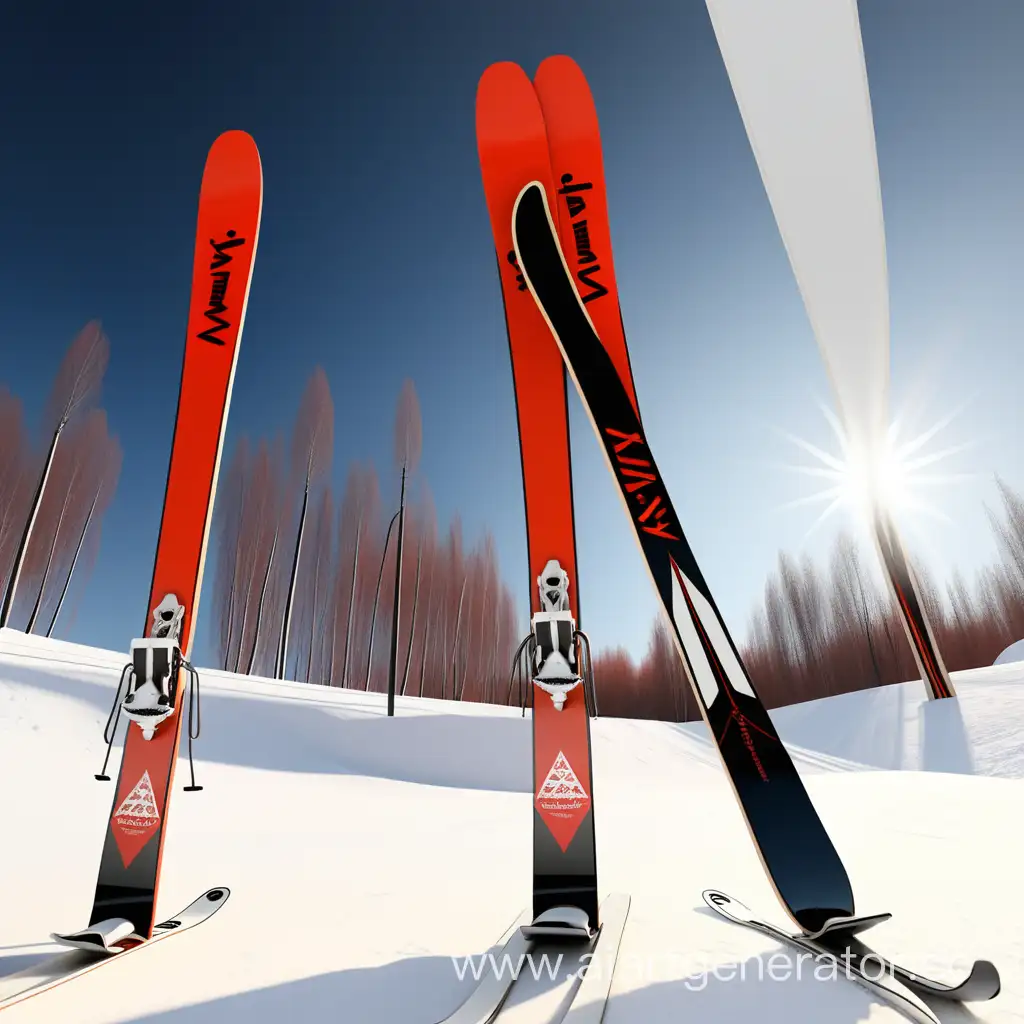 Atkarskaya-Lyzhnya-Skiing-Event-Signage-and-Skis