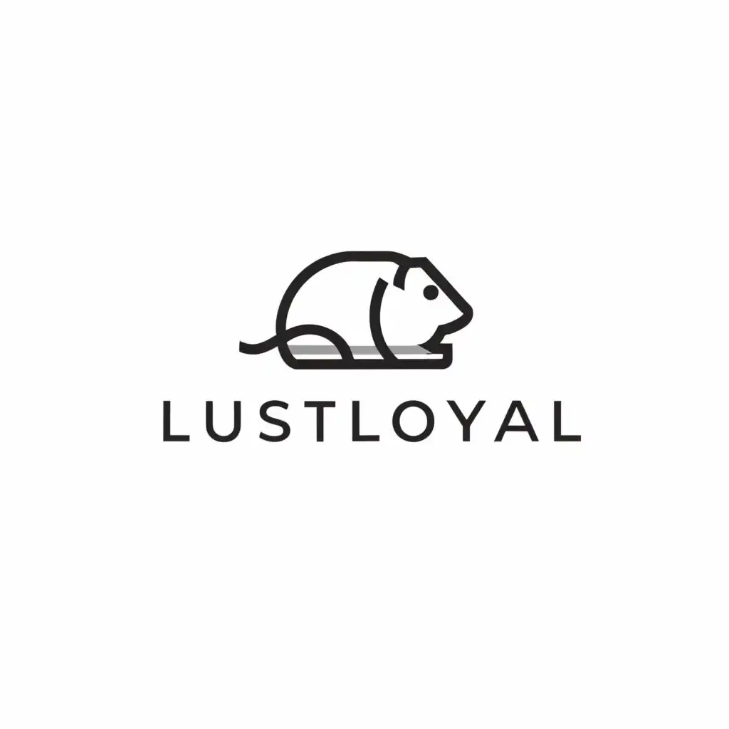 a logo design,with the text "LustLoyal", main symbol:hamster,Minimalistic,clear background