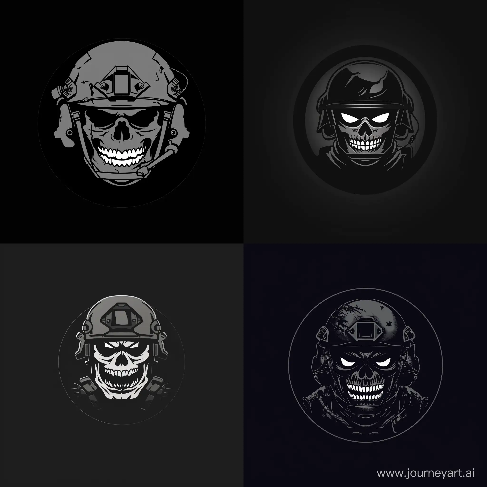 Modern-Military-Madness-Angry-Skull-Mask-in-Minimalistic-Black-Circle-Logo