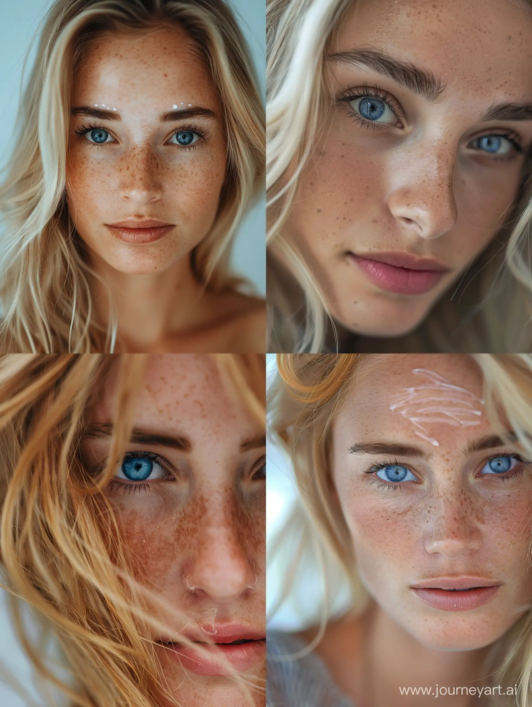 лазерная эпиляция волос, женщина, блондинка, голубые глаза
