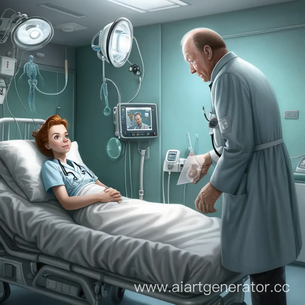 Panel 5:
(The next day, Dr. Leonov enters the isolation ward, where Anna is sitting on the bed.)

Dr. Leonov:
"How are you feeling, Anna?"

Anna patient:
"It's okay, Doctor. It's just weird."