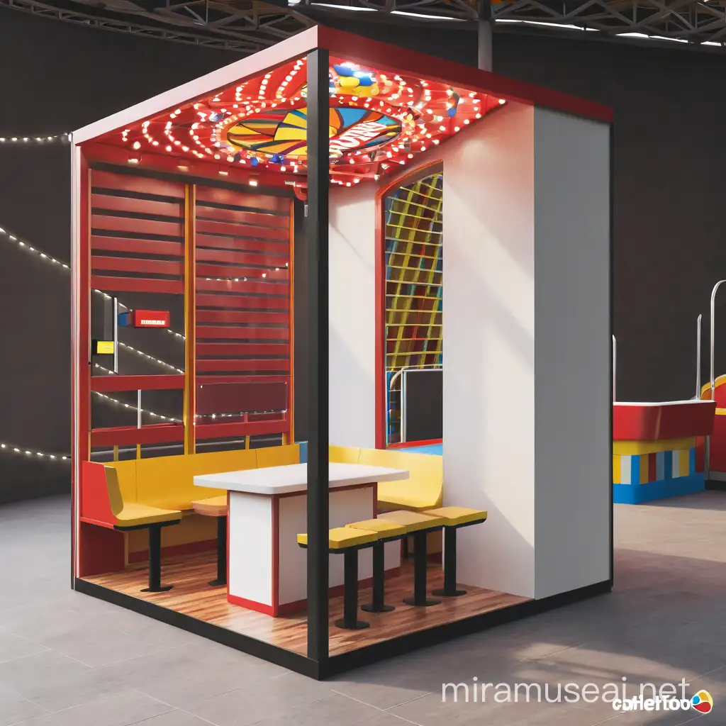 Colorful Mobile Kiosk Design for Amusement Park Delights