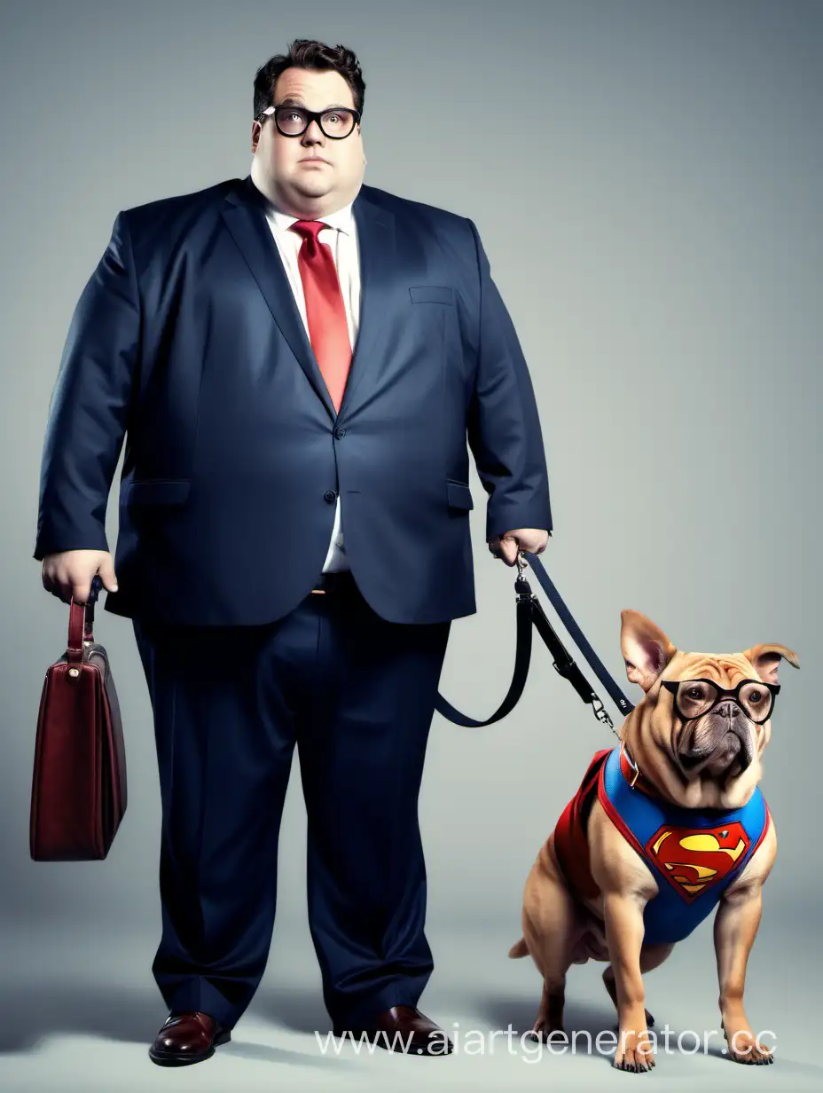 Smart-Dog-Walking-with-Superman-Lookalike