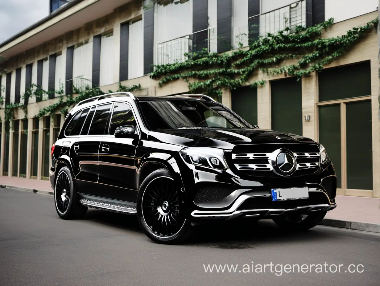 Luxurious-Black-Mercedes-GLS-Surrounded-by-Black-Roses