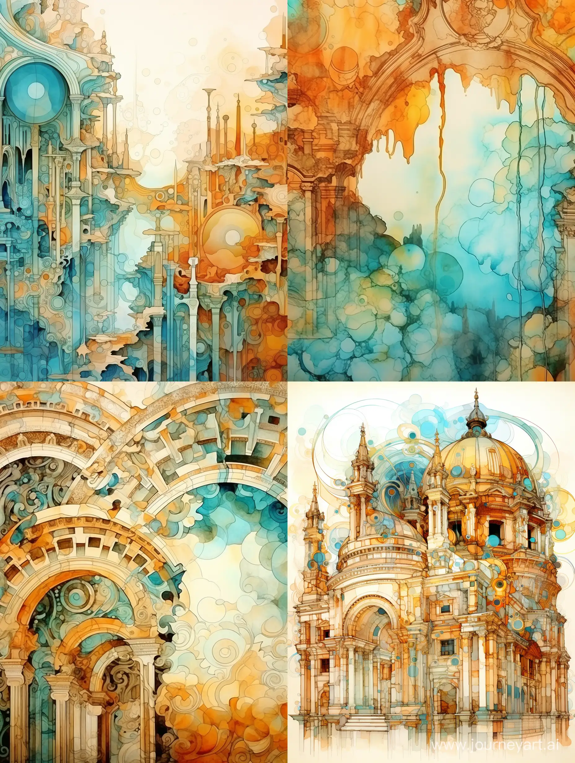 Ancient-Roman-City-Architectural-Features-in-Translucent-Watercolor-Style