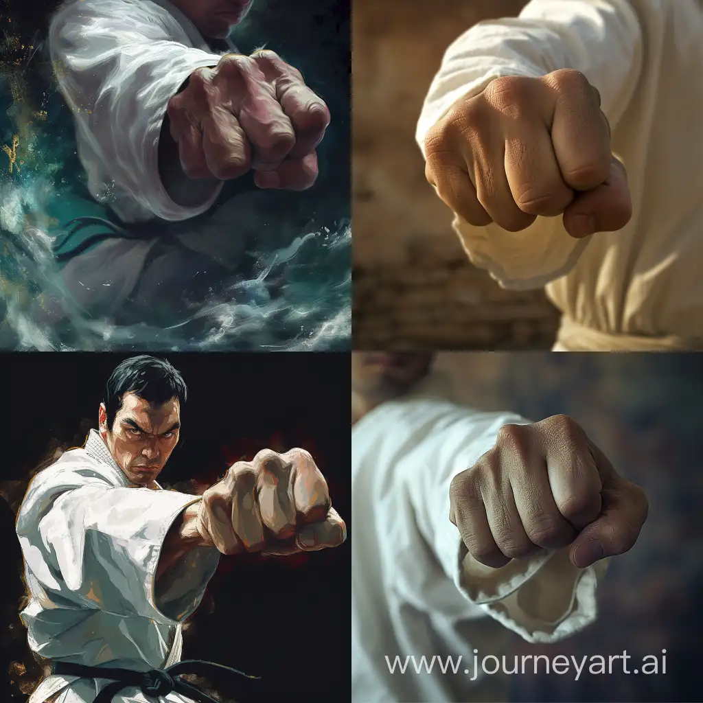 Dynamic-Karateka-Performing-Powerful-Fist-Strike