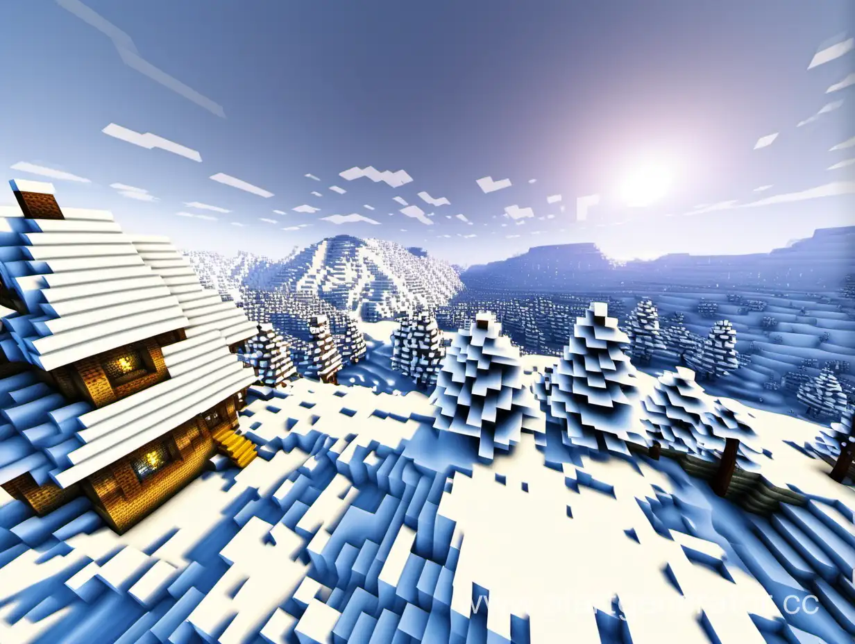 Minecraft, winter, landscape