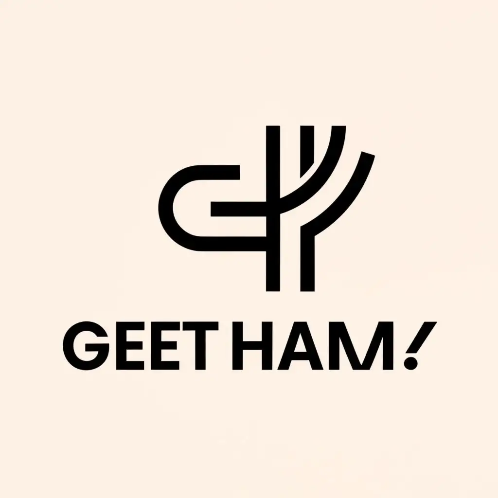 a logo design,with the text "Get Ham", main symbol:GH,Minimalistic,be used in Retail industry,clear background