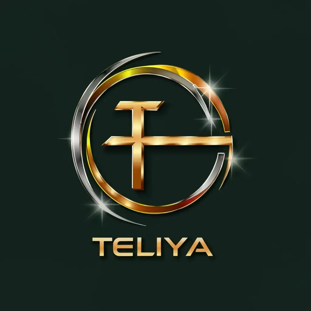 a logo design,with the text "TELiYA", main symbol:T logo brand Cericle Silver gold yellow green red fast delivery design the supply chain management,Moderate,be used in Retail industry,clear background