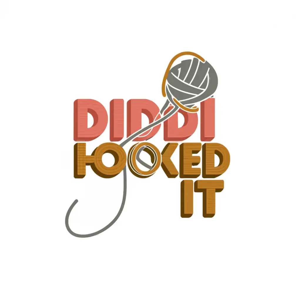 a logo design,with the text 'didi hooked it', main symbol:yarn,Moderate,clear background