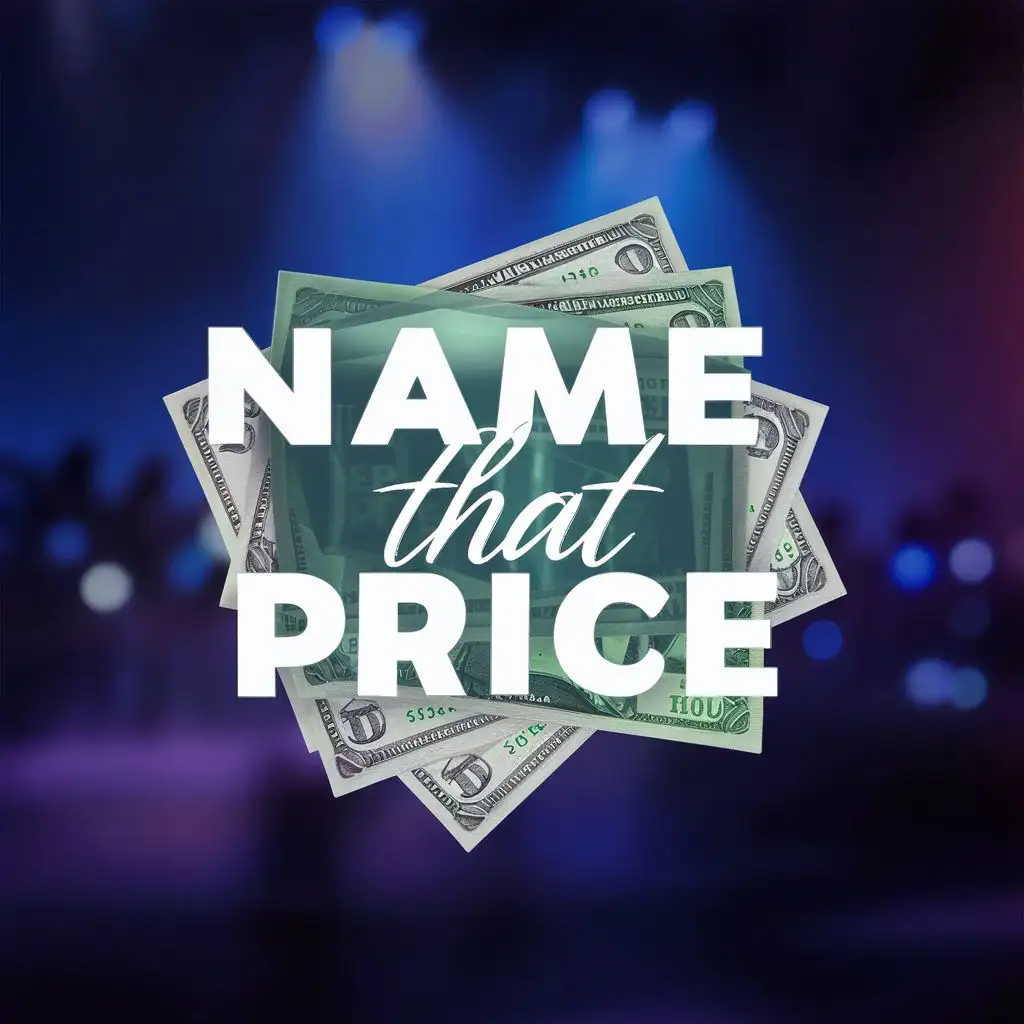 logo, Money, with the text "Name That Price", typography, be used in Entertainment industry