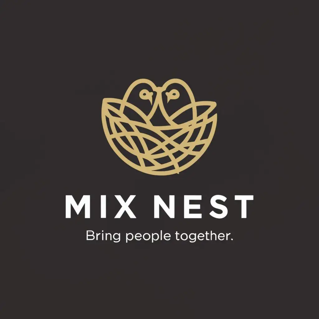 a logo design,with the text "Mix nest(bring people together)", main symbol:bird nest and business,Moderate,clear background