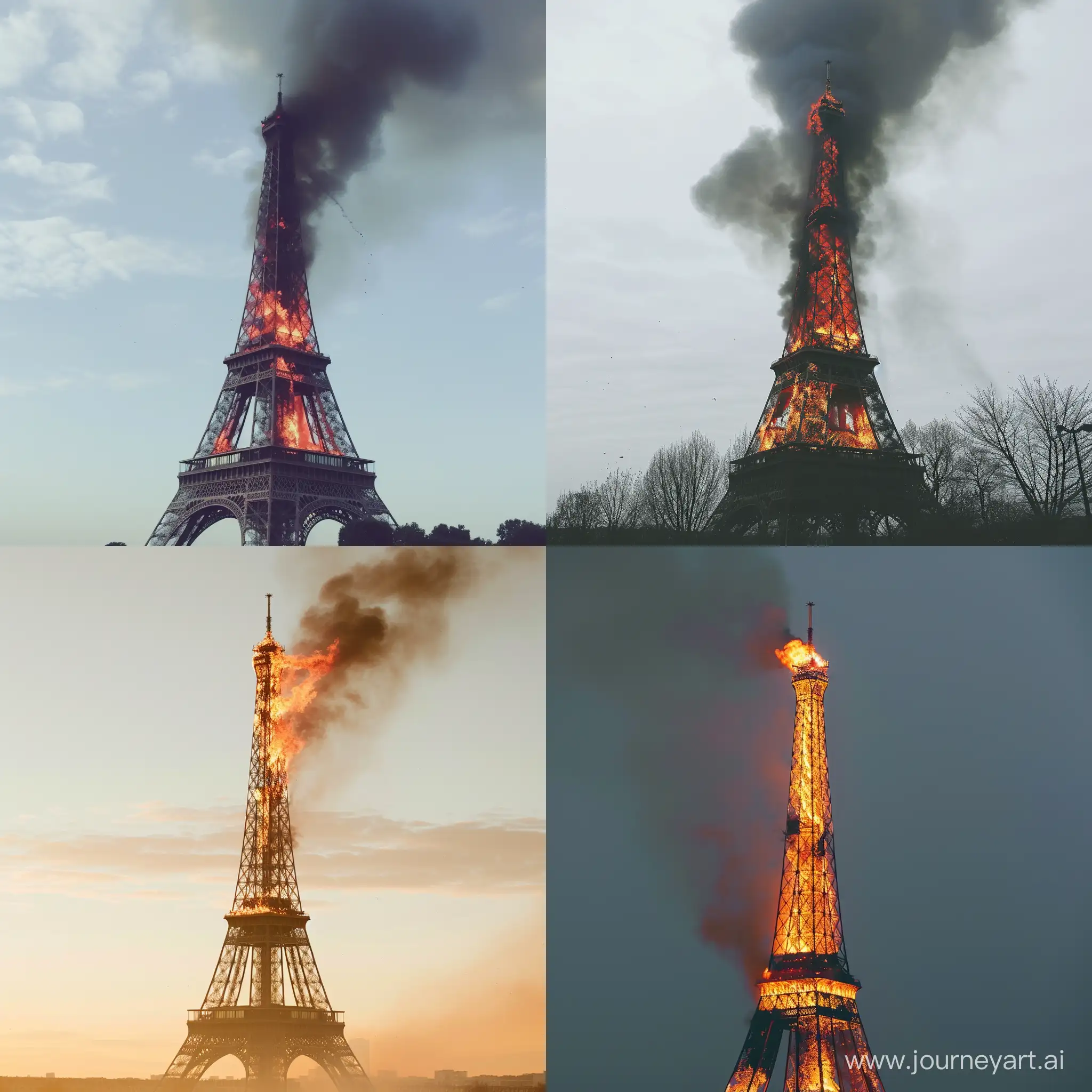 Fiery-Eiffel-Tower-at-Sunset-A-Captivating-Spectacle