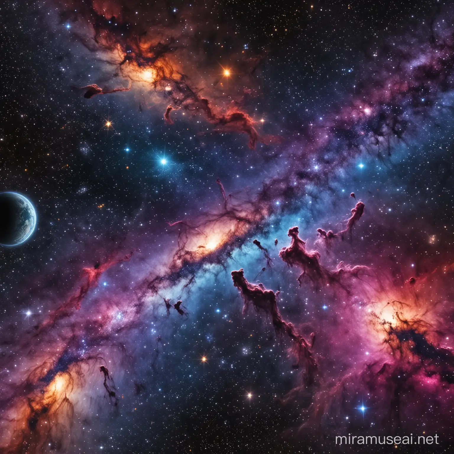 space with various colors 