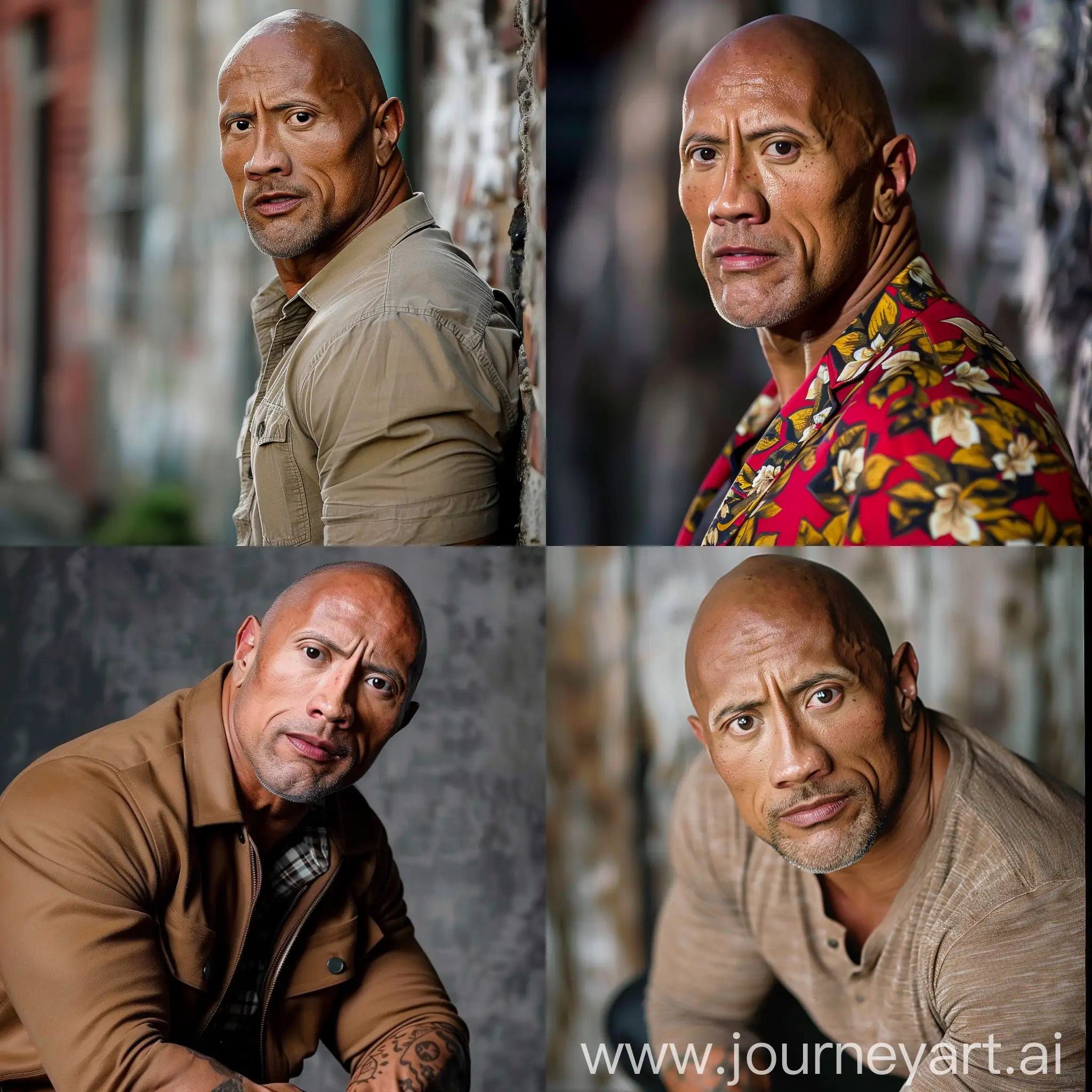 Dwayne-Johnson-Portrait-in-Versatile-Poses