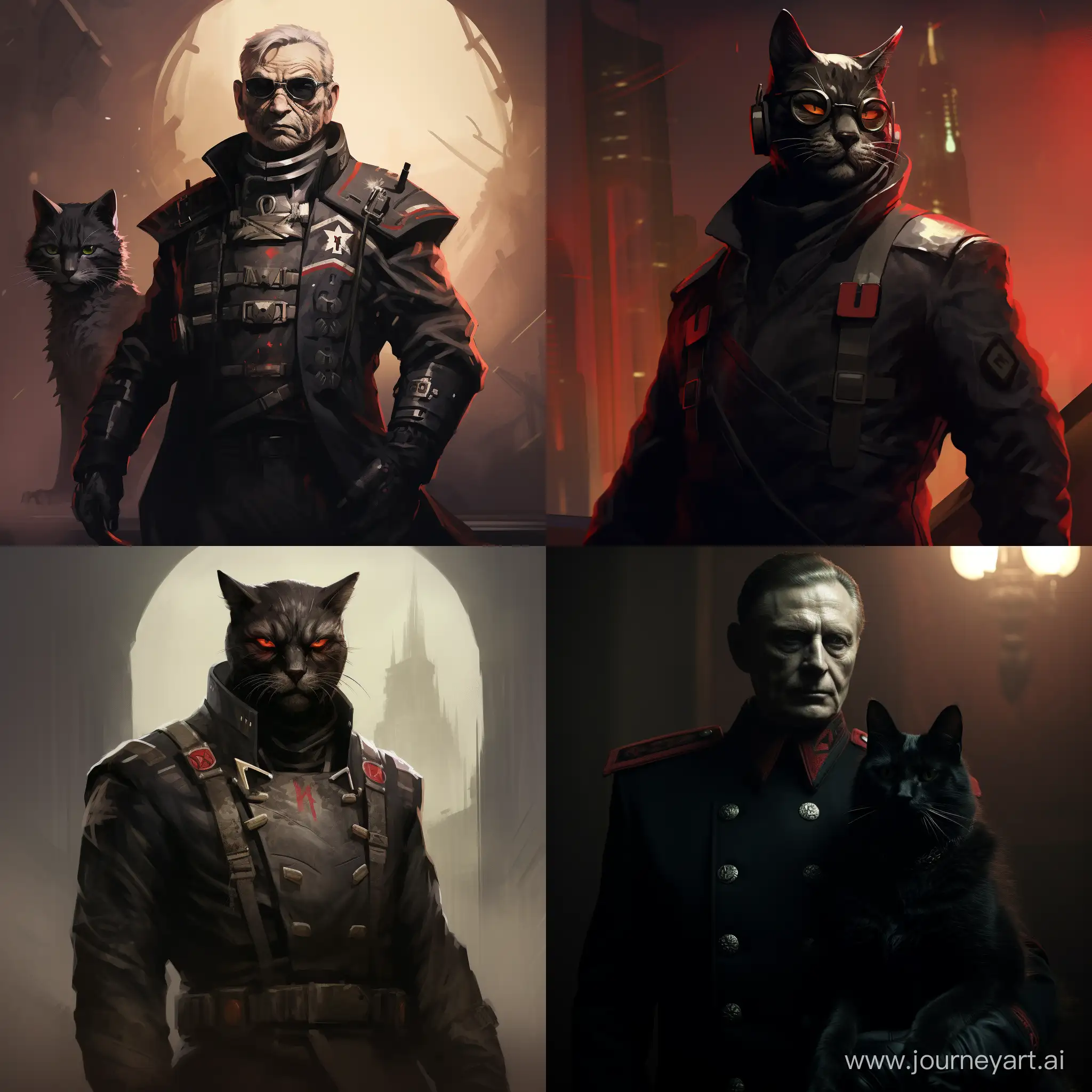 PostApocalyptic-KGB-General-with-Menacing-Black-Cat