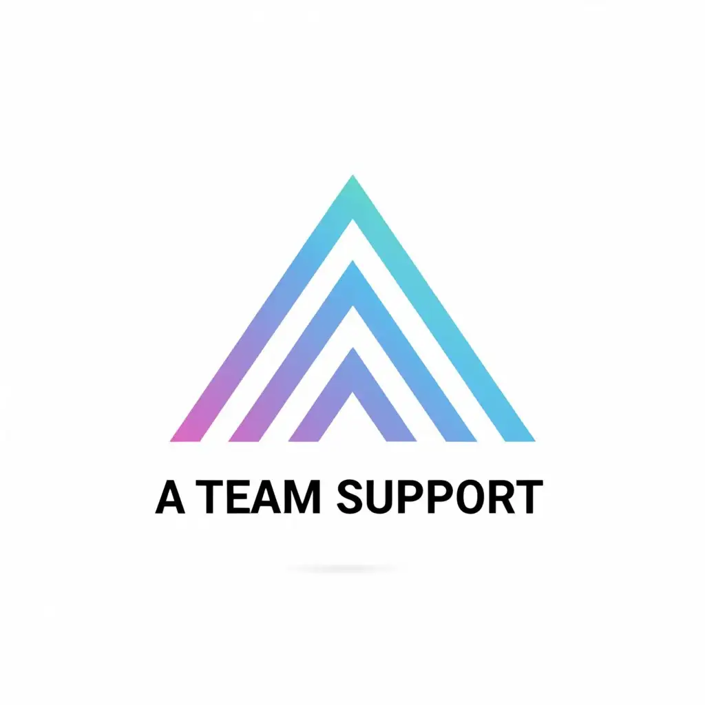 a logo design,with the text "A Team Support", main symbol:Triangle, Pyramid,Minimalistic,be used in Technology industry,clear background
