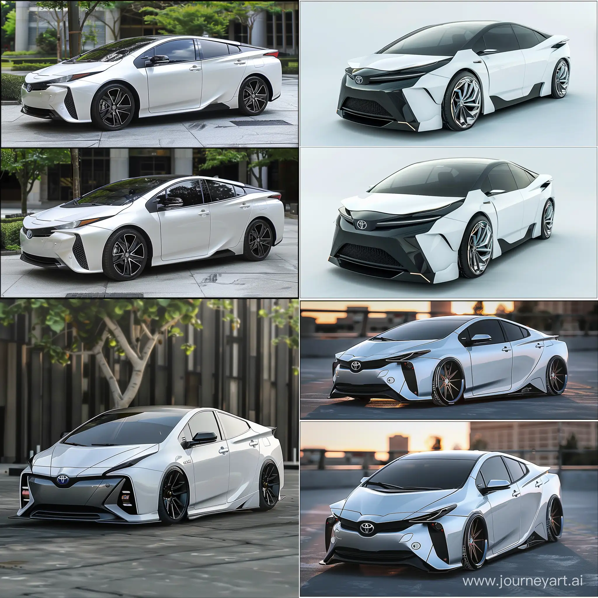 Красивый новый автомобиль с современным аэродинамичным дизайном на базе Toyota Prius 2019