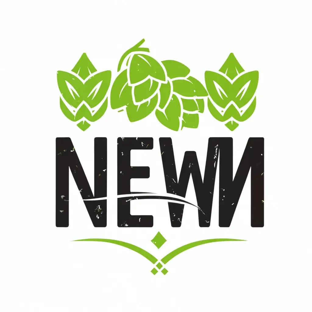 logo, green hops, with the text "new_m", typography, be used in Restaurant industry