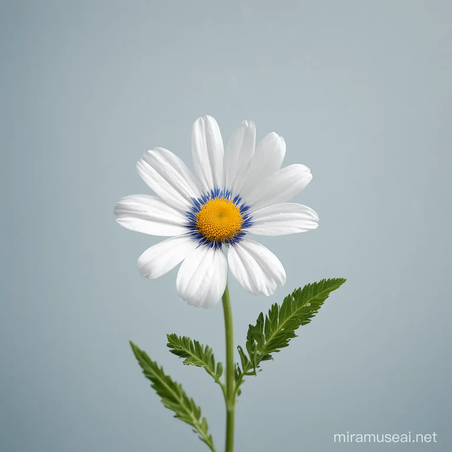 Vibrant Wild Flowers on a Serene Blue and White Background