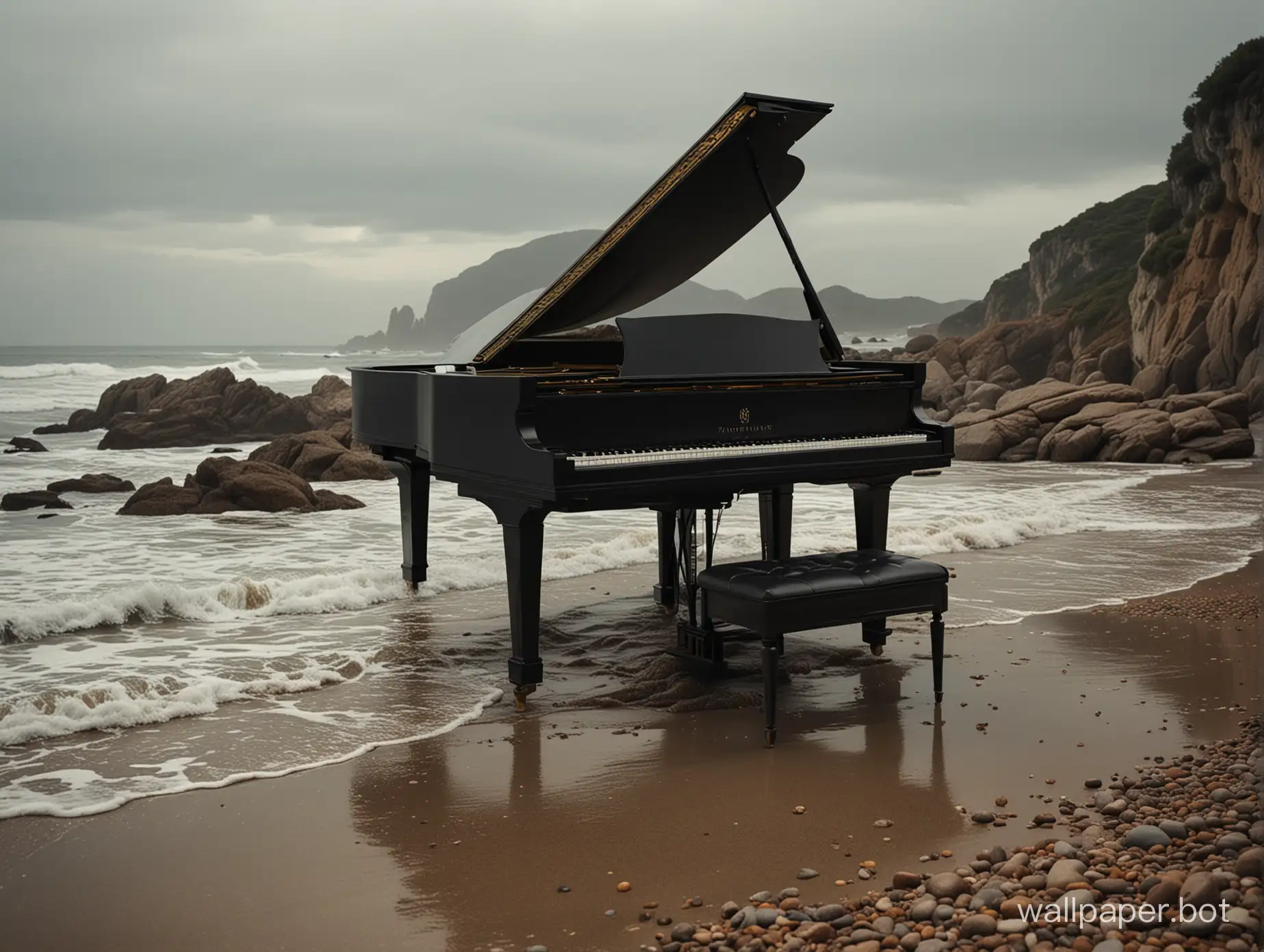 cannes film festival movie still of a steinway piano in a stormy rainy beach,dark vacay,deru,gloom,bloom,understated elegance,high fashion,haute couture,avant-garde style editorial fashion shot,delicate detailing,subtle texture,soft-focus effect,soft shadows,minimalist aesthetic,gentle illumination,elegant simplicity,serene composition timeless appeal,visual softness,extremely high quality high detail RAW color photo,professional lighting,sophisticated color grading,sharp focus,soft bokeh,striking contrast,dramatic flair,depth of field,seamless blend of colors,CGI digital painting,cinematic still 35mm,CineStill 50D,800T,natural lighting,shallow depth of field,crisp details,hbo netflix film color LUT,32K,UHD,HDR,film light,panoramic shot,breathtaking,hyper-realistic,ultra-realism,high-speed photography,perfect contrast,award-winning phography,lars von trier style,stairway to heaven directed by bong Joon-ho and park chan-wook