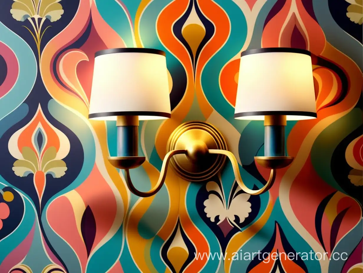 Vibrant-Wallpaper-Adorned-with-Elegant-Sconce