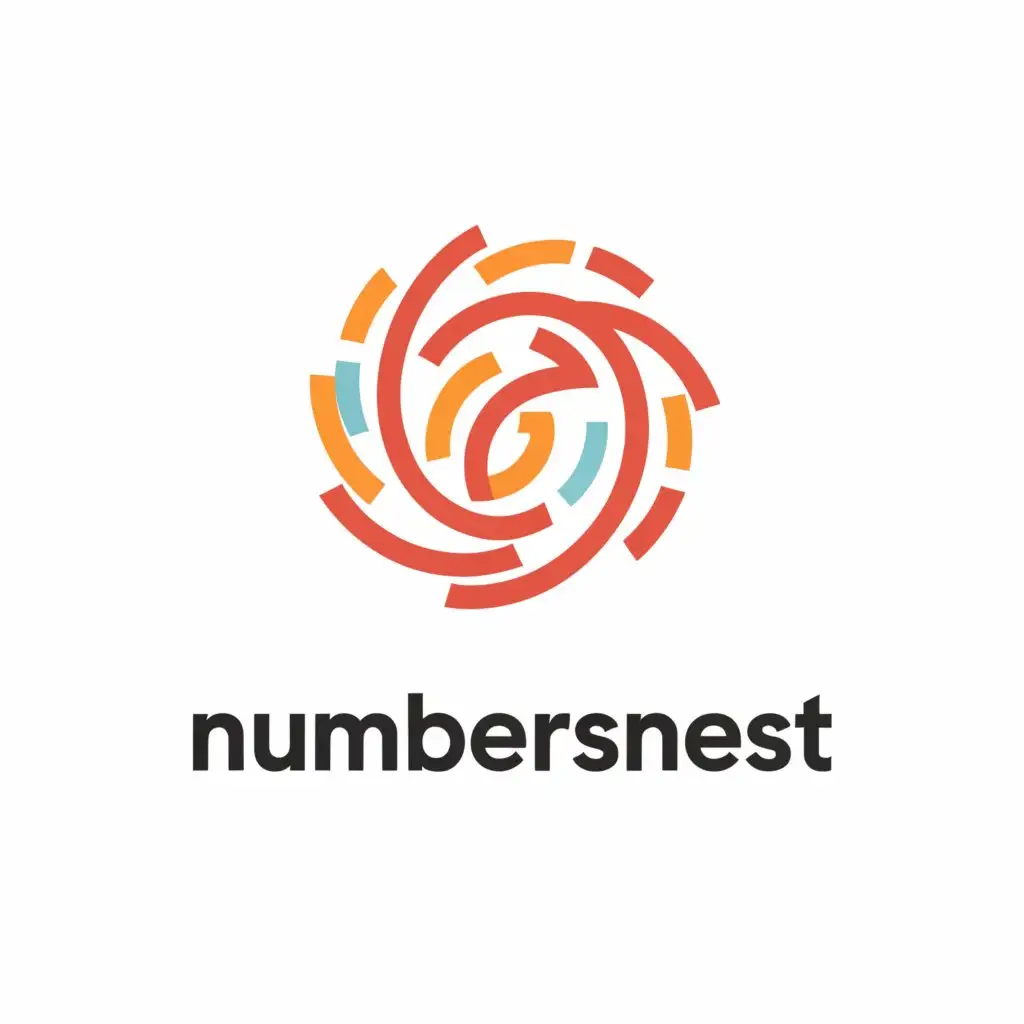 a logo design,with the text "NumbersNest", main symbol:A nest with numbers scattered around it,Moderate,be used in Education industry,clear background