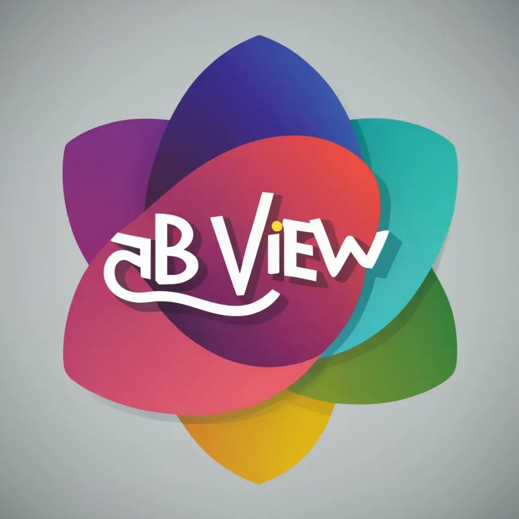 logo, gradient color, with the text "AB
VIEW", typography, be used in Home Family industry
