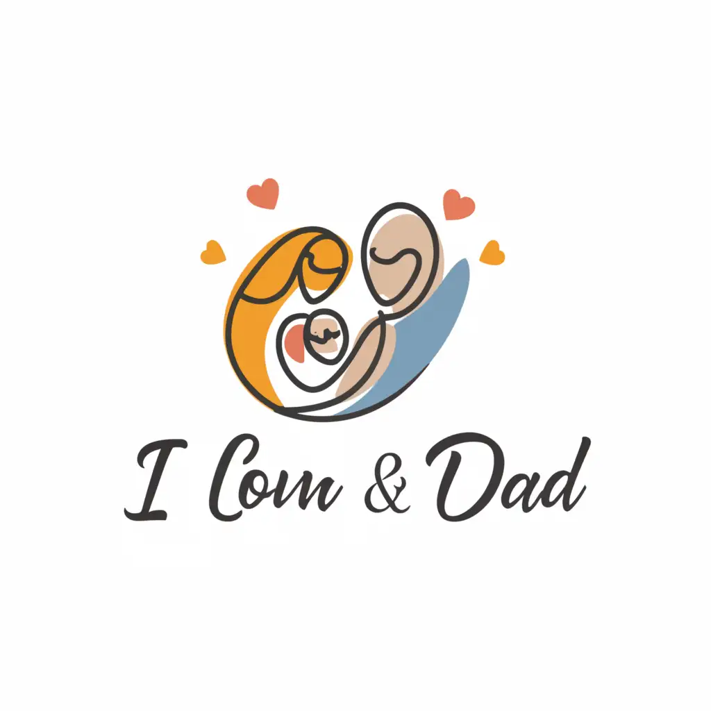 a logo design,with the text "I Love Mom & Dad", main symbol:Mom & Dad,Moderate,clear background