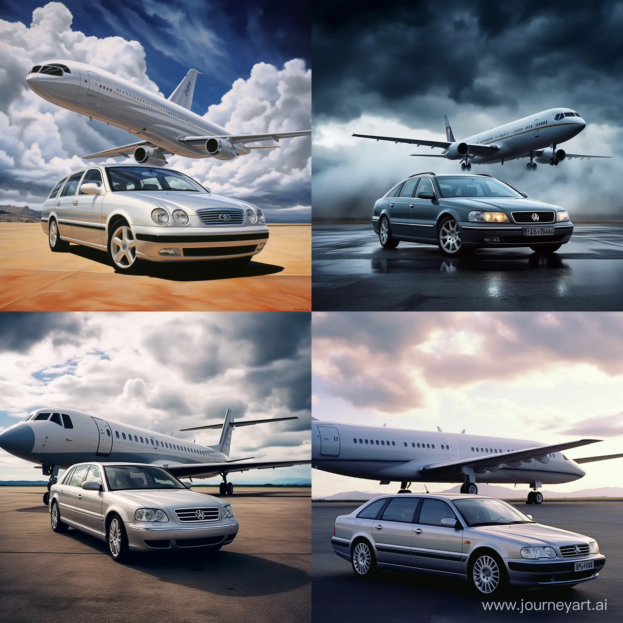 Classic-Passat-B5-2002-Stands-Tall-Against-Airplane-Backdrop
