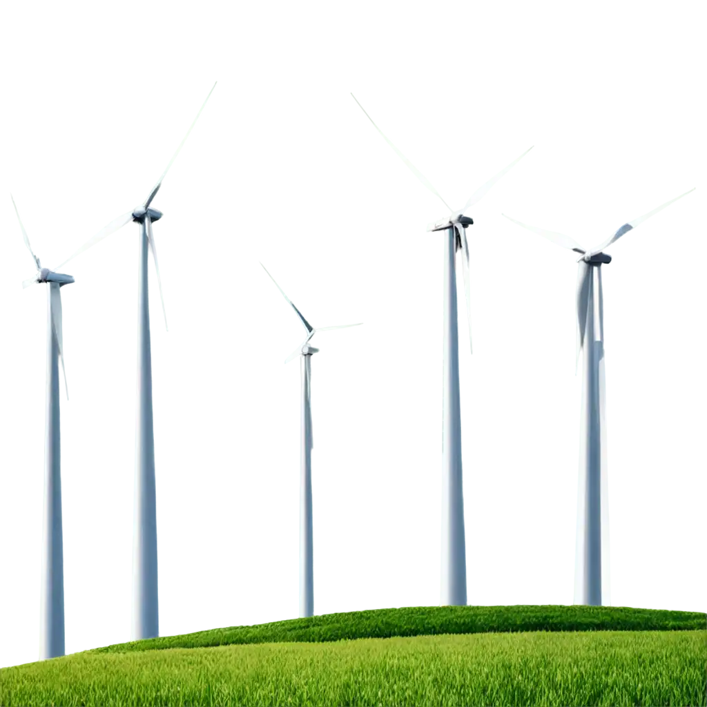 wind turbines on a land