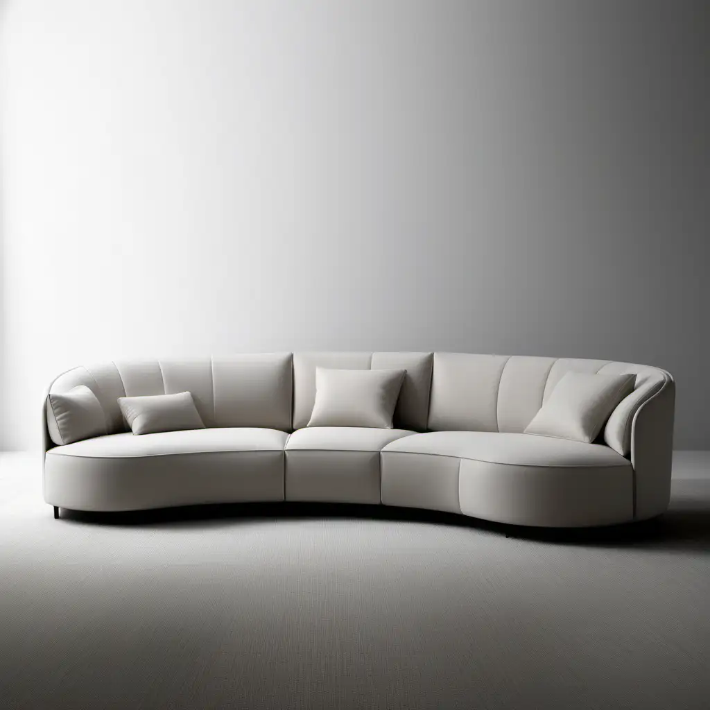 Modern Italian 3Seat Sofa with Curvilinear Lines and Compact Design