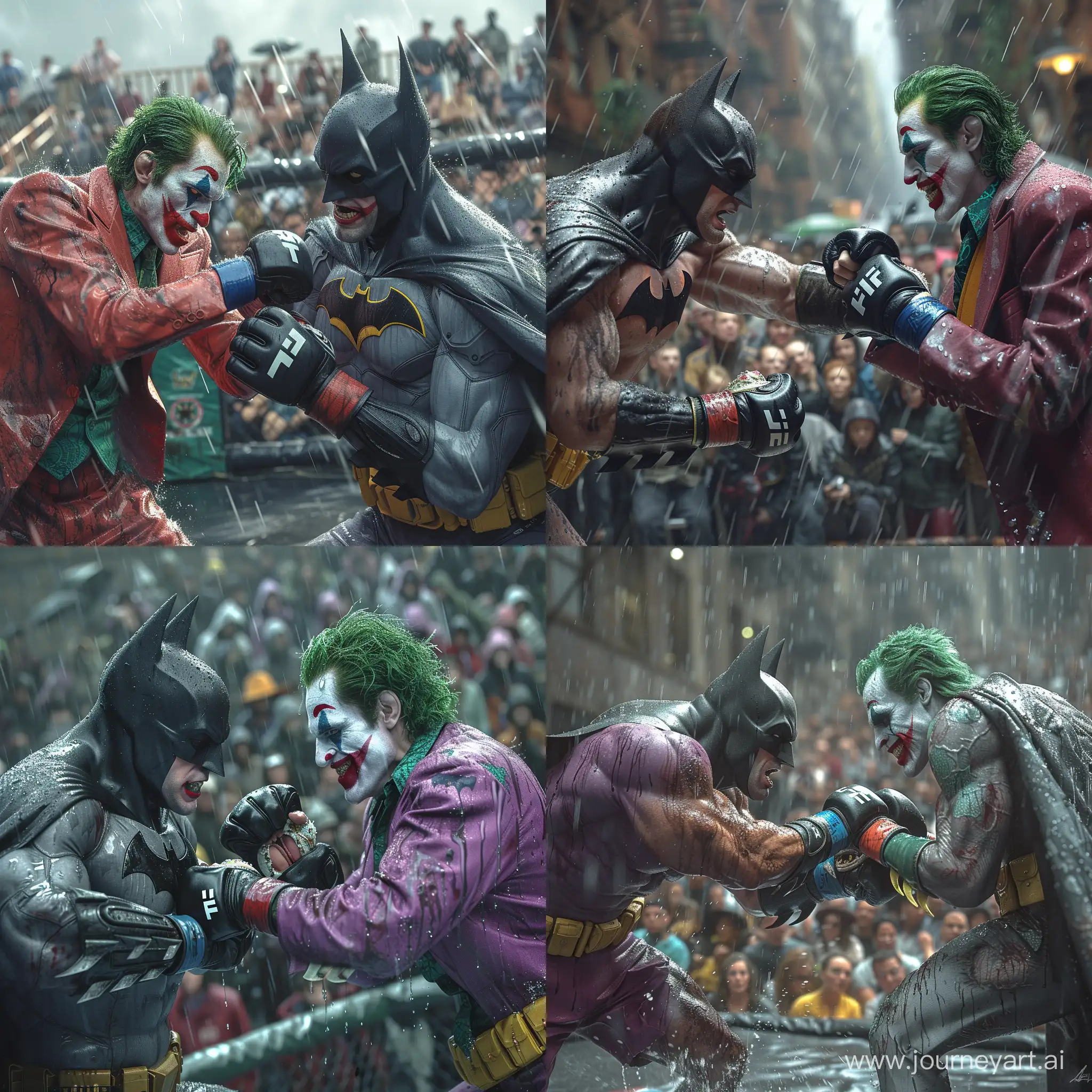 Batman-vs-Joker-MMA-Fight-in-the-Rain-with-Spectators