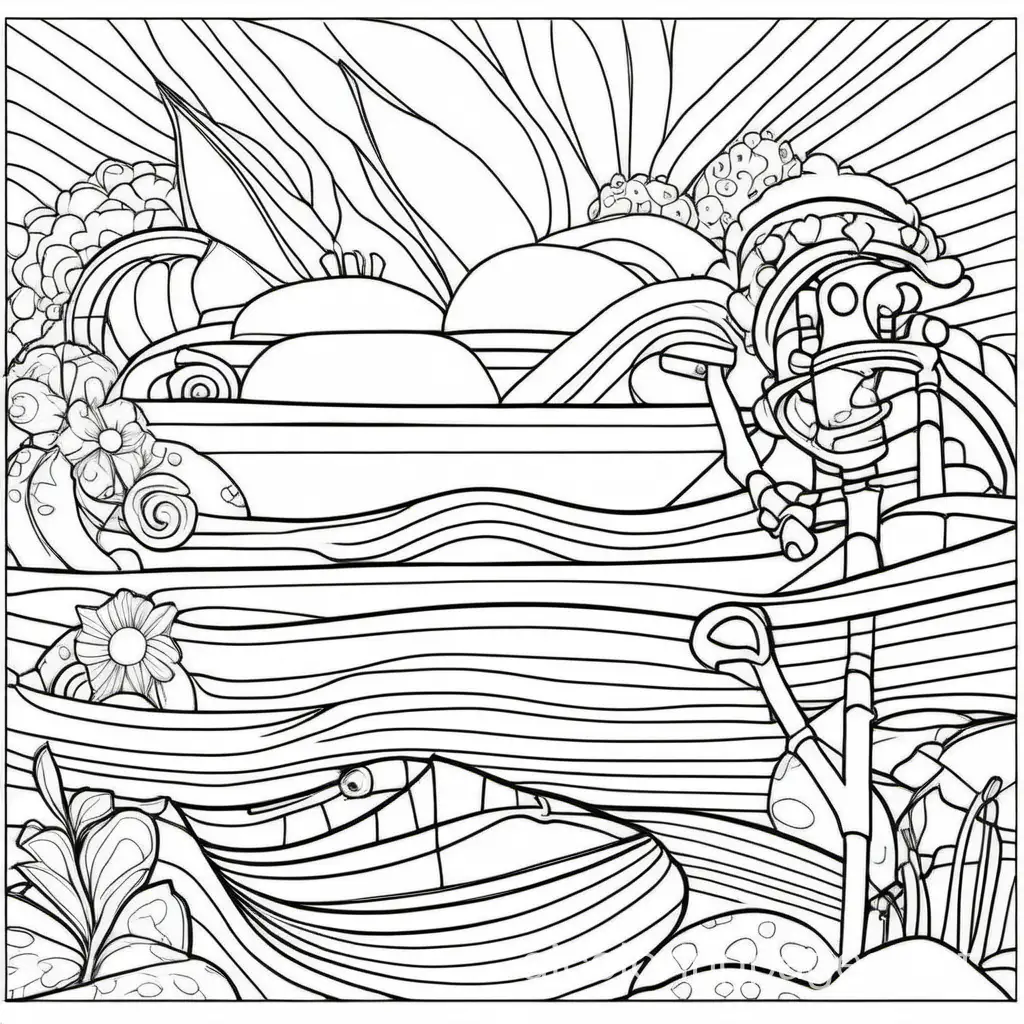 A harfi, Coloring Page, black and white, line art, white background, Simplicity, Ample White Space. The background of the coloring page is plain white to make it easy for young children to color within the lines. The outlines of all the subjects are easy to distinguish, making it simple for kids to color without too much difficulty