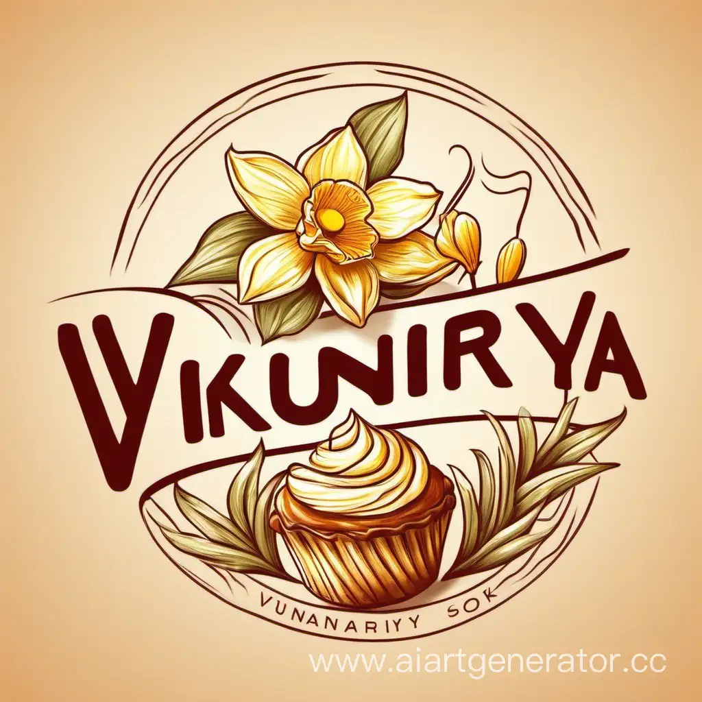 Narcissus-Blossom-Artistic-Logo-for-Vkusnariya-Pastry-Shop