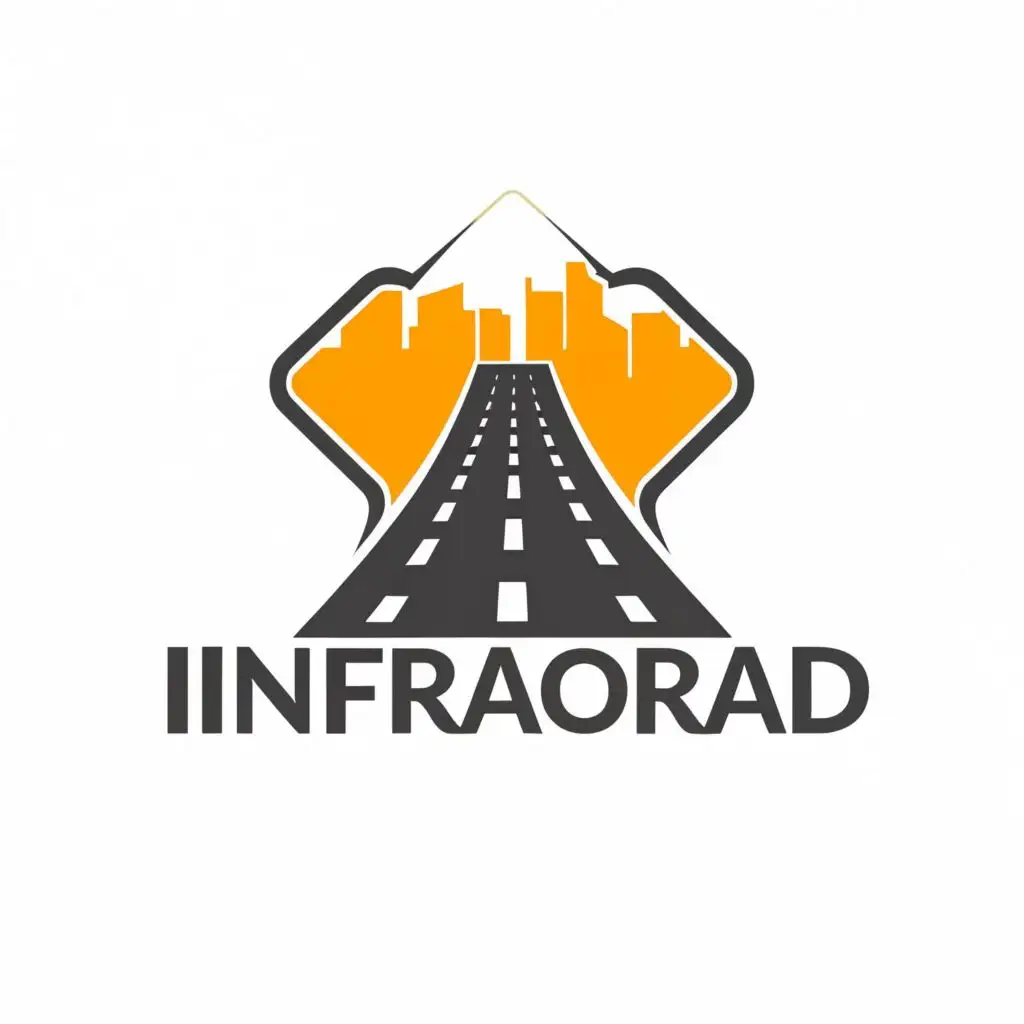 logo, Road, with the text "InfraRoad", typography, be used in Construction industry