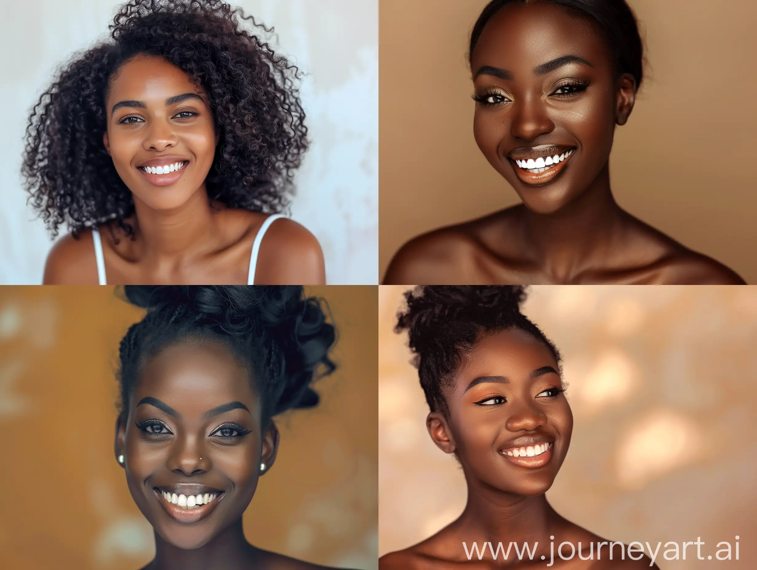 beautiful glamorous black woman smiling