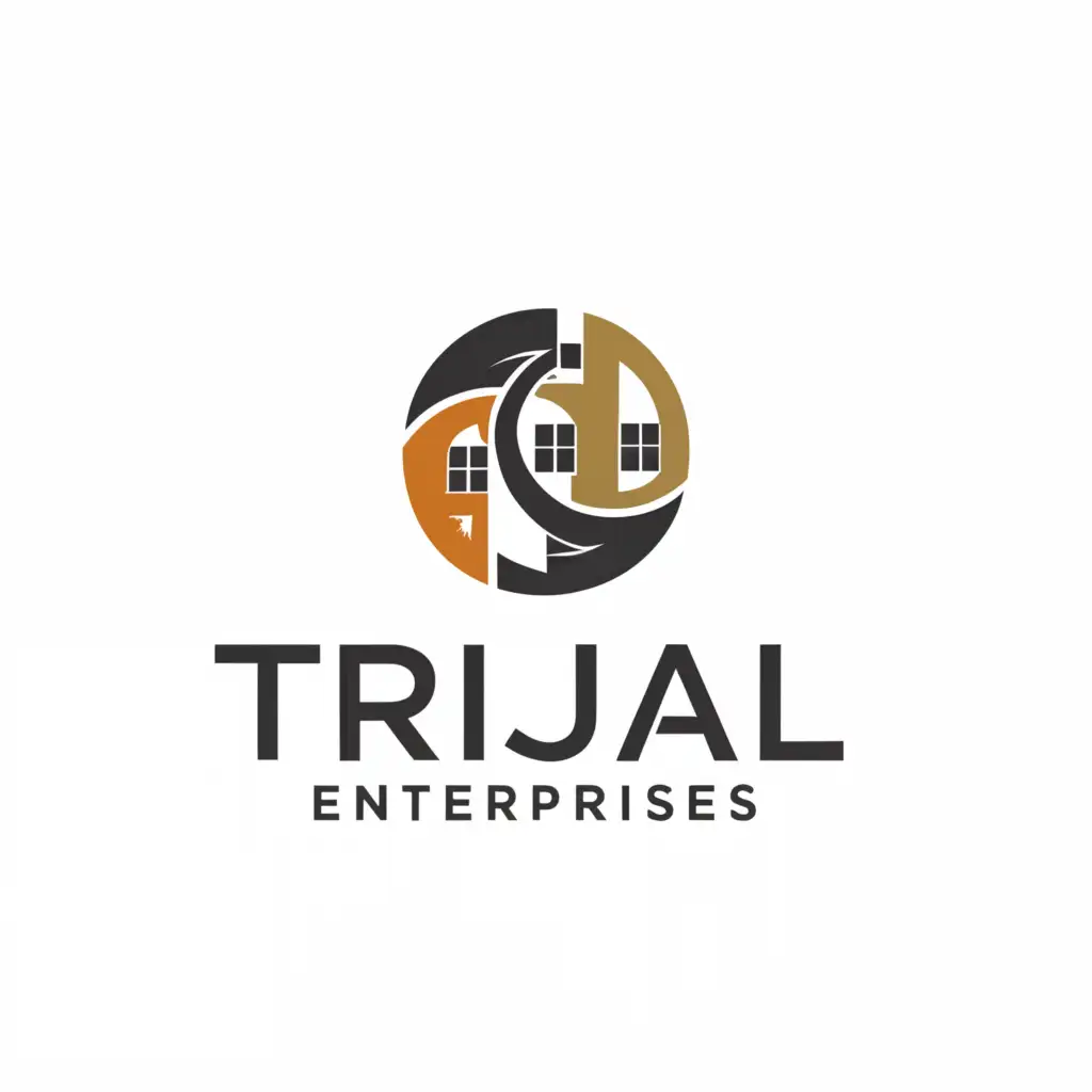 a logo design,with the text "TRIJAL ENTERPRISES", main symbol:CIRCLE,Moderate,be used in Construction industry,clear background