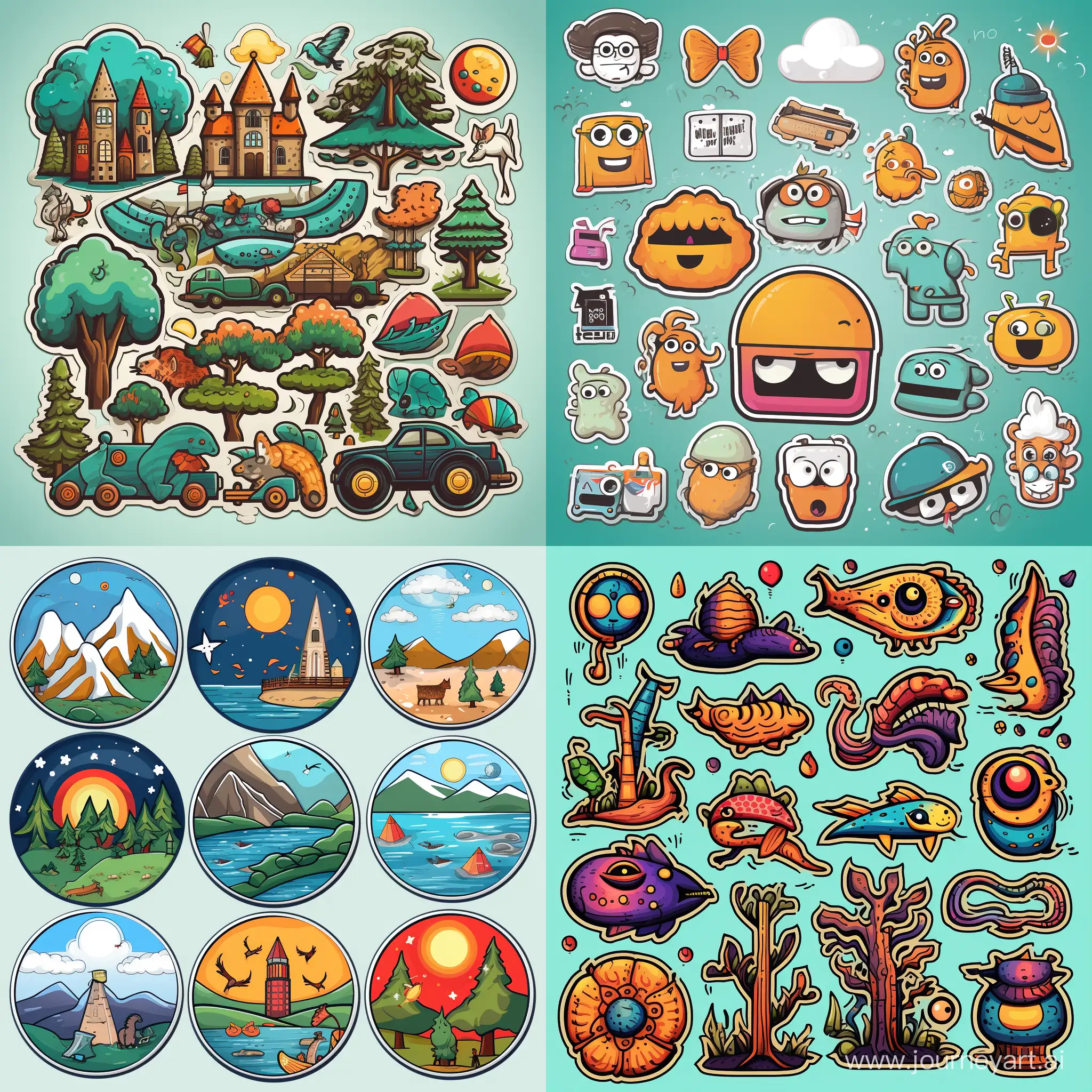 Colorful-Vector-Stickers-Collection-in-Square-Format